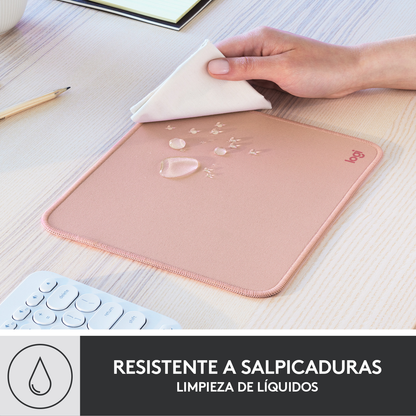 Teclado Mecánico Bluetooth Logitech POP Keys con Teclas de Emojis - Heartbreaker + Mouse Logitech Pebble 2 M350s, Bluetooth Multidispositivo + Mouse Pad Logitech Studio Series - Rosa