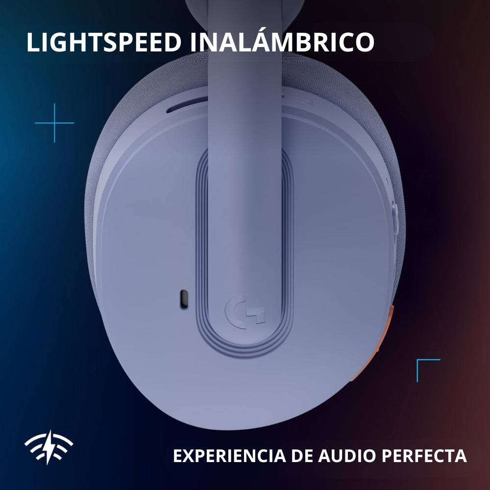 Auriculares Gamer Inalámbricos Logitech G325 LIGHTSPEED Bluetooth PC/PS5/Switch/Xbox - Lila + Obsequio Soporte para Diadema