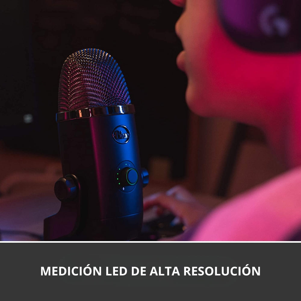 Micrófono Profesional USB Multipatrón Logitech Blue Yeti X para Streaming/Gaming - Negro