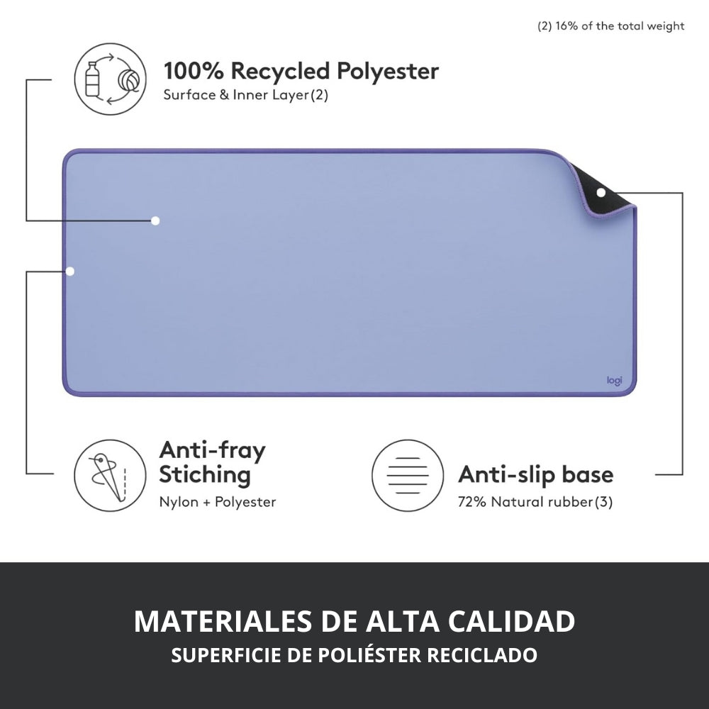 Alfombrilla de Escritorio Logitech Desk Mat Studio Series, Lila