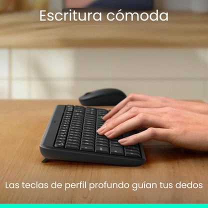 Teclado Bluetooth Inalámbrico Logitech K250 Compacto + Logitech M240 Silencioso Ratón Bluetooth Inalámbrico - Blanco