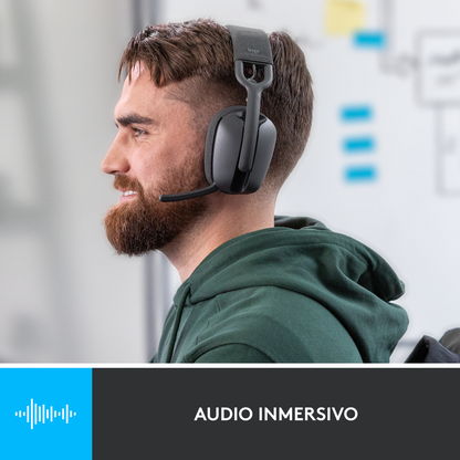 Diadema Profesional Bluetooth Logitech Zone Vibe 100 Micrófono Flip-to-Mute + Mouse Inalámbrico Avanzado Logitech MX Master 4 Recargable Bluetooth/Bolt + Obsequio Estuche