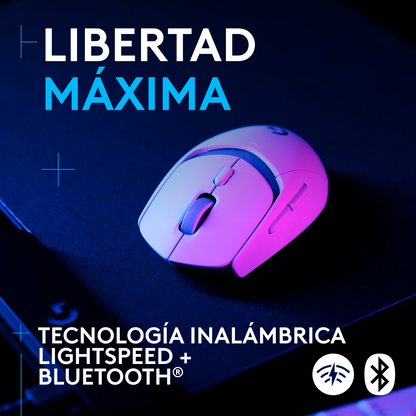 Diadema Gamer Logitech G A20X Lightspeed para PS5, Xbox, Switch, PC - Blanco + Mouse Gamer Inalámbrico Logitech G309 LIGHTSPEED Bluetooth Sensor HERO 25K - Blanco