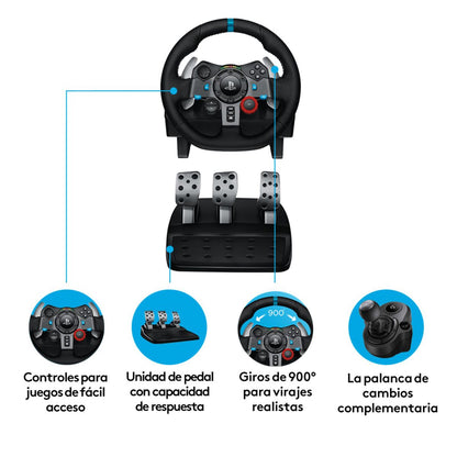 Racing Kit Timón Logitech G29 para PS5, PS4 y PC + Palanca de Cambios + Soporte Plegable 5
