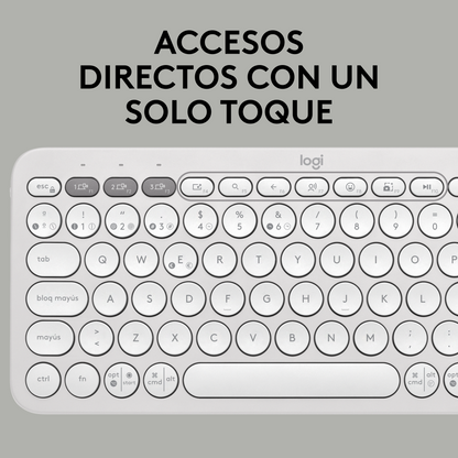 Teclado Bluetooth Logitech Pebble Keys 2 K380s Multidispositivo + Logitech M240 Silencioso Ratón Bluetooth Inalámbrico - Blanco