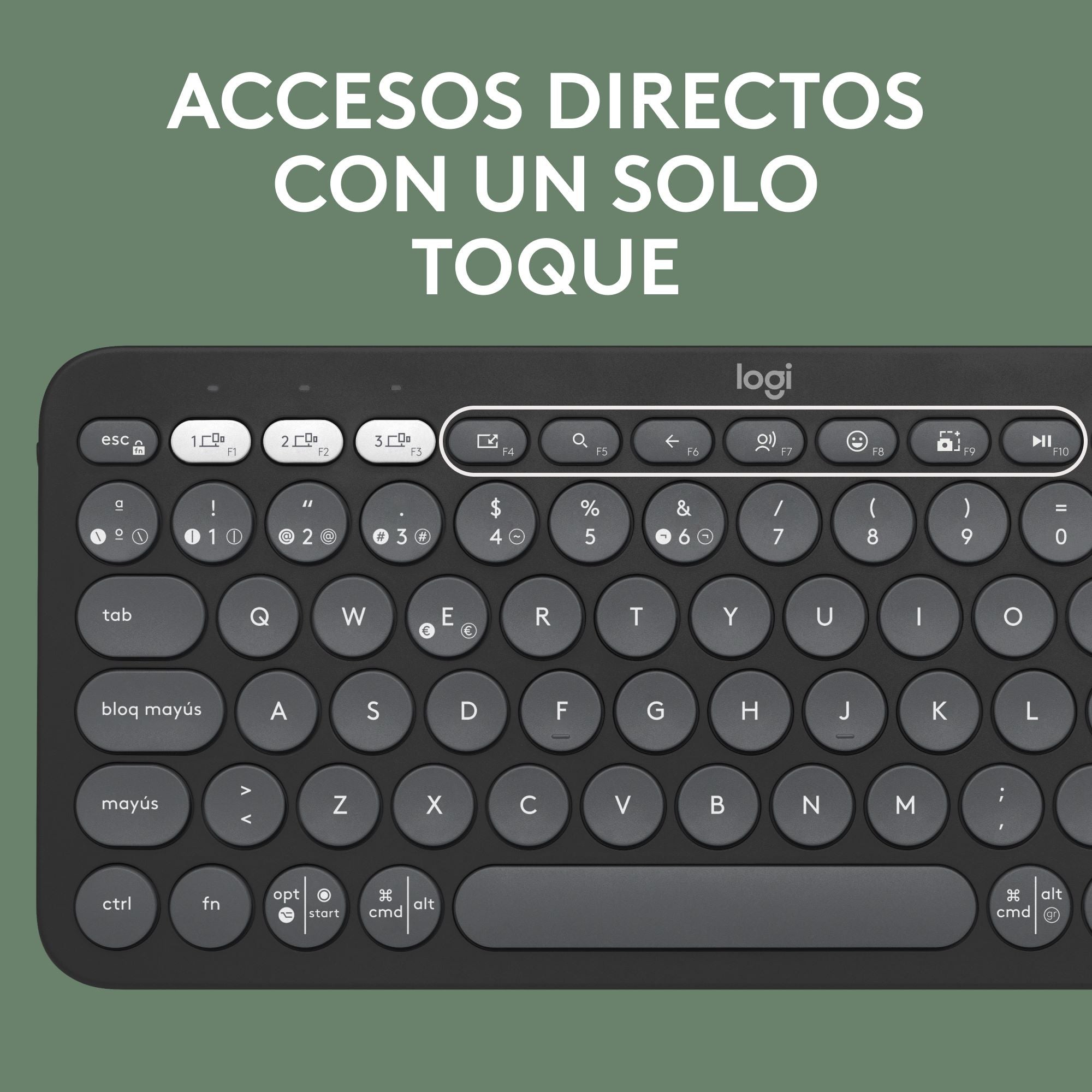 Teclado Bluetooth Logitech Pebble Keys 2 K380s Multidispositivo + Logitech M240 Silencioso Ratón Bluetooth Inalámbrico - Grafito
