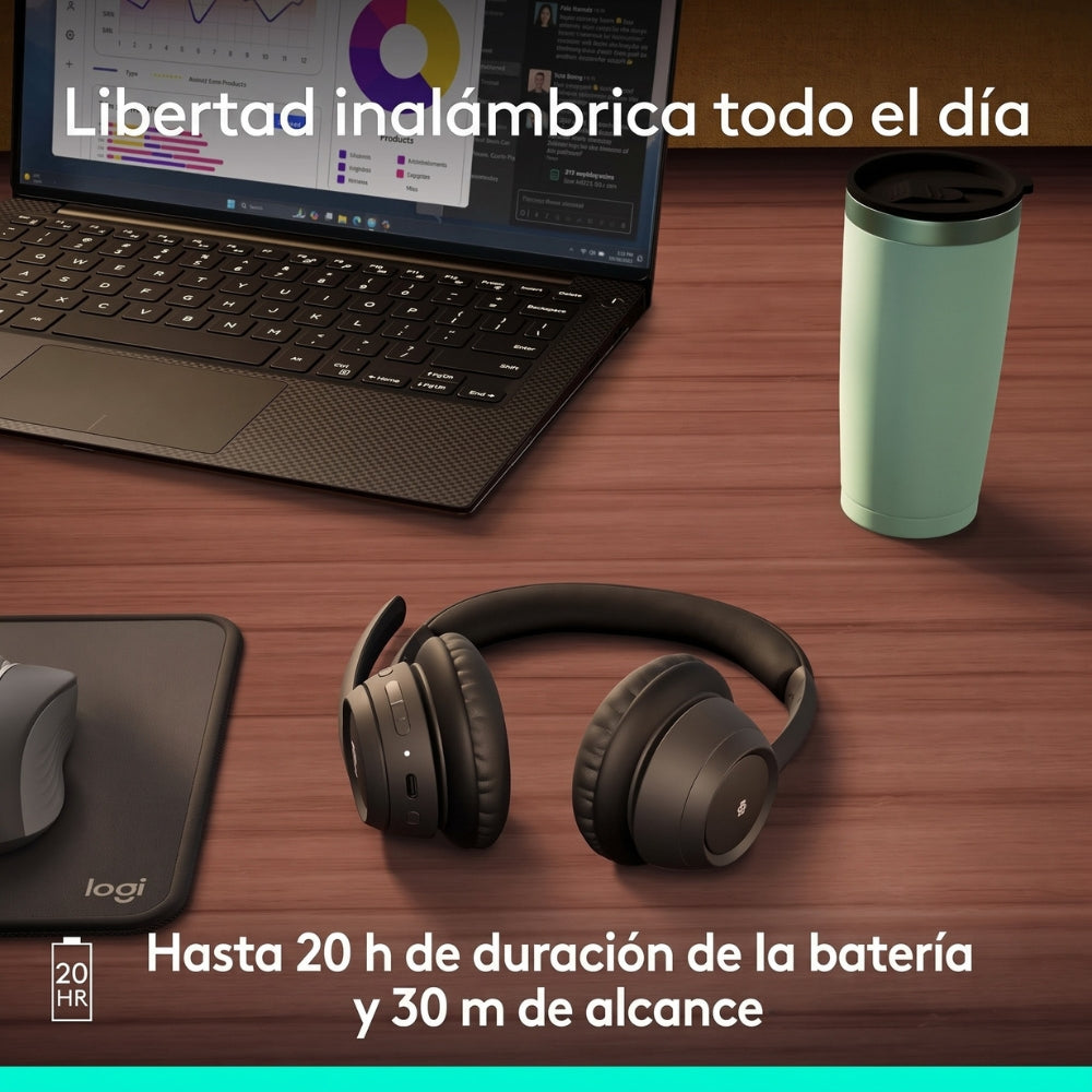 Audífonos Inalambricos Logitech Zone 305 con 2 Micrófonos, Bluetooth 5.3 - Negro