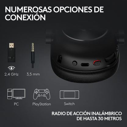 Auriculares Gamer 7.1 Inalámbricos Logitech G Pro X 2 LIGHTSPEED con Bluetooth, Blanco