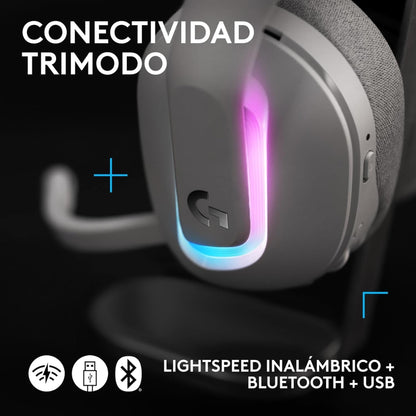 Auriculares Gamer Inalámbricos Logitech G522 LIGHTSPEED con RGB LIGHTSYNC Blanco + Obsequio Soporte para Diadema