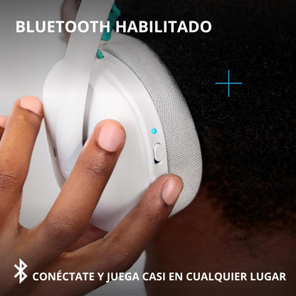 Auriculares Gamer Inalámbricos Logitech G325 LIGHTSPEED Bluetooth PC/PS5/Switch/Xbox - Blanco + Obsequio Soporte para Diadema