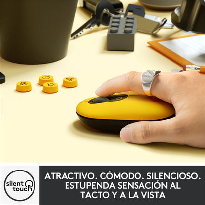 Teclado Bluetooth Multidispositivo Logitech Pebble Keys 2 K380s + Mouse Bluetooth Logitech POP con Botón Emojis SilentTouch Multidispositivo - Blast + Mouse Pad Logitech Studio Series