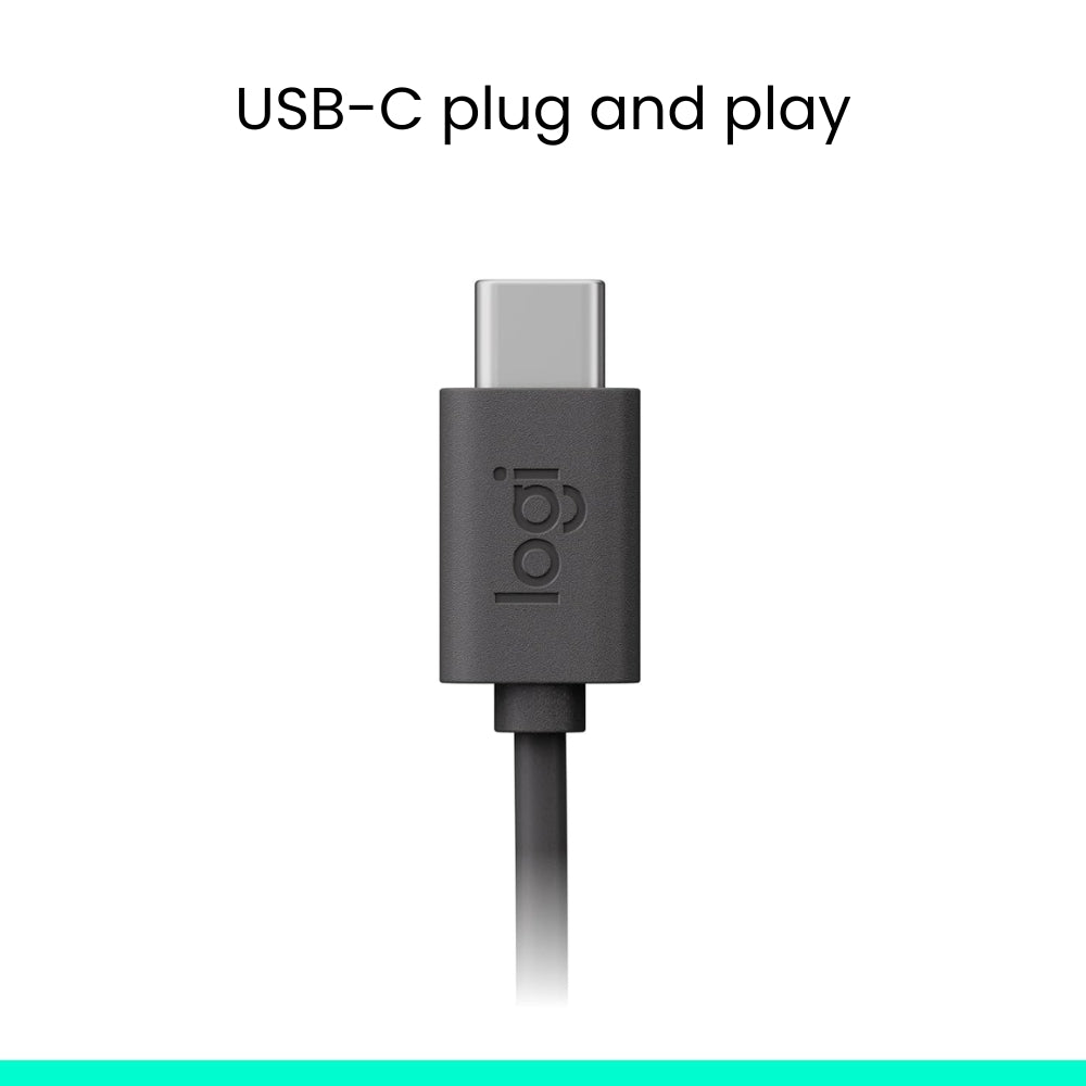 Auriculares con Micrófono USB-C Logitech H390 con Controles en el Cable - Negro