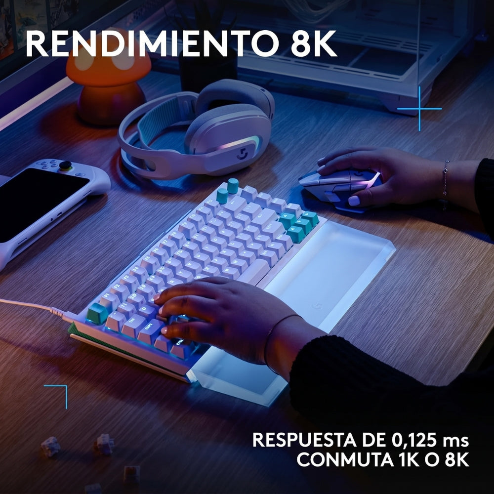 Teclado Gamer Mecanico Logitech G512 X 75 Switch Tactil - Blanco