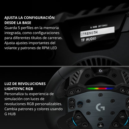 Volante De Carreras Logitech RS50 TrueForce + Palanca De Cambios & Freno De Mano Para Timones Logitech Rs