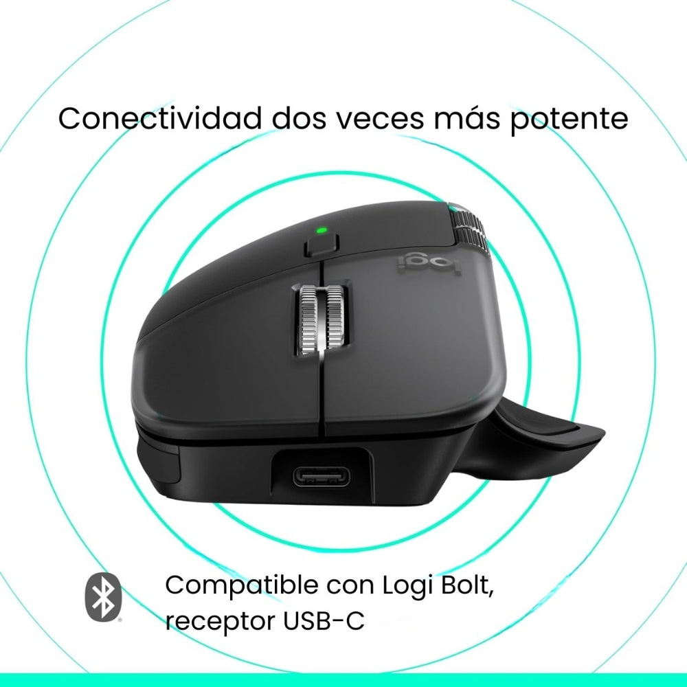 Teclado Avanzado Recargable, Logitech Mx Keys Mini - Grafito + Mouse Inalámbrico Avanzado Logitech MX Master 4 Bluetooth/Bolt - Grafito