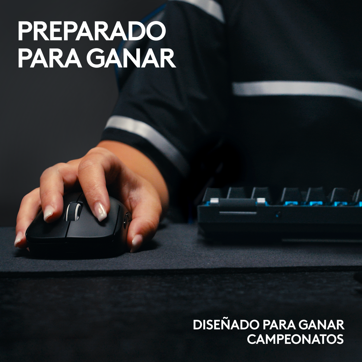Teclado Gamer Inalámbrico Logitech G PRO X TKL LIGHTSPEED RGB LIGHTSYNC - Negro + Mouse Pad Gamer Logitech G640 Tela Grande 400x460mm - Negro