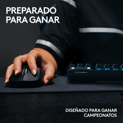Teclado Gamer Inalámbrico Logitech G PRO X TKL LIGHTSPEED RGB LIGHTSYNC - Negro + Mouse Pad Gamer Logitech G640 Tela Grande 400x460mm - Negro