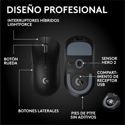 Mouse Gamer Inalámbrico Logitech G Pro X Superlight 2 SE, Negro