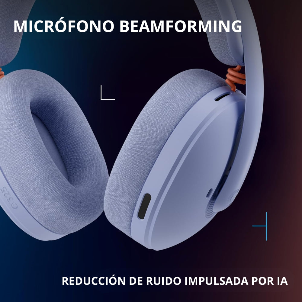 Auriculares Gamer Inalámbricos Logitech G325 LIGHTSPEED Bluetooth PC/PS5/Switch/Xbox - Lila + Obsequio Soporte para Diadema