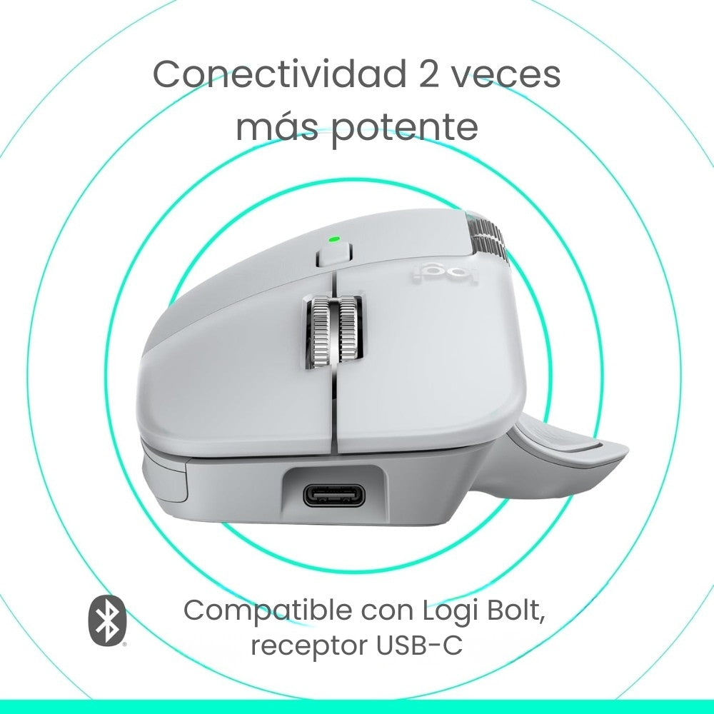 Diadema Profesional Bluetooth Logitech Zone Vibe 100 Micrófono Flip-to-Mute + Mouse Inalámbrico Avanzado Logitech MX Master 4 Recargable Bluetooth/Bolt - Blanco + Obsequio Estuche