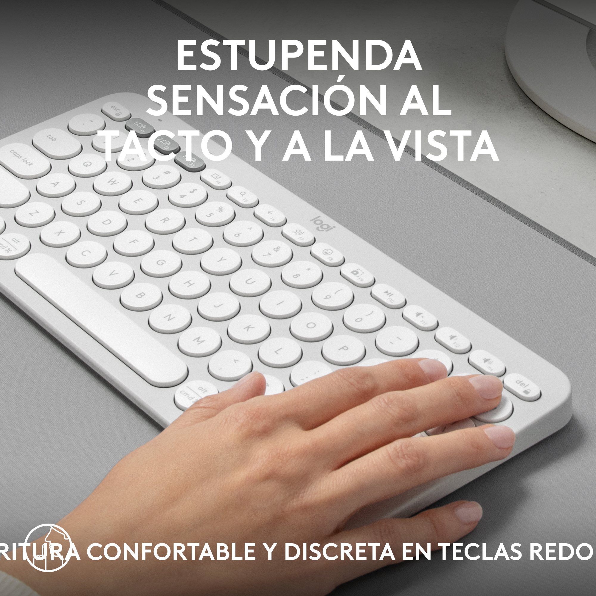 Teclado Bluetooth Logitech Pebble Keys 2 K380s Multidispositivo + Logitech M240 Silencioso Ratón Bluetooth Inalámbrico - Blanco