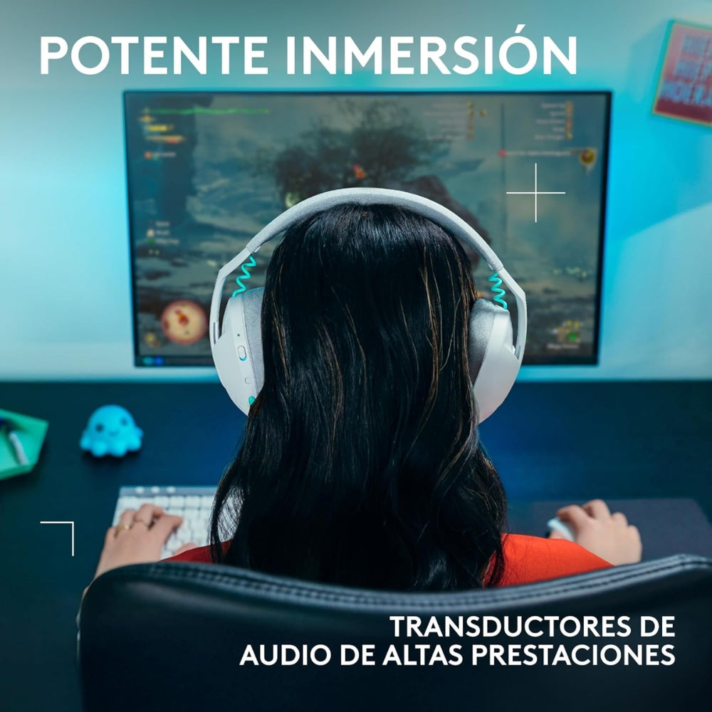 Audífonos Diadema Gamer Inalámbrica Logitech G321 LIGHTSPEED Bluetooth PC/PS5/Switch - Blanco
