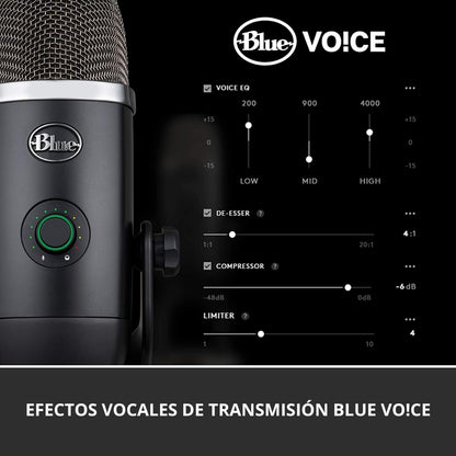 Micrófono Profesional USB Multipatrón Logitech Blue Yeti X para Streaming/Gaming - Negro