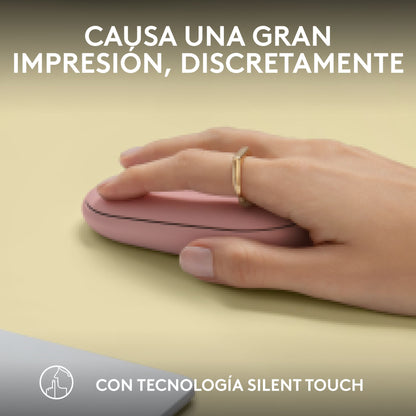Teclado Mecánico Bluetooth Logitech POP Keys con Teclas de Emojis - Heartbreaker + Mouse Logitech Pebble 2 M350s, Bluetooth Multidispositivo + Mouse Pad Logitech Studio Series - Rosa