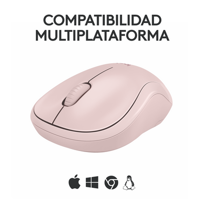 Teclado Bluetooth Logitech Pebble Keys 2 K380s Multidispositivo + Logitech M240 Silencioso Ratón Bluetooth Inalámbrico - Rosa