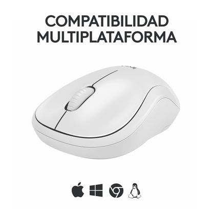 Teclado Bluetooth Inalámbrico Logitech K250 Compacto + Logitech M240 Silencioso Ratón Bluetooth Inalámbrico - Blanco