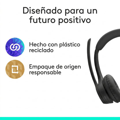 Audífonos Inalambricos Logitech Zone 305 con 2 Micrófonos, Bluetooth 5.3 - Negro
