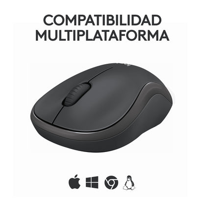Teclado Bluetooth Inalámbrico Logitech K250 Compacto + Logitech M240 Silencioso Ratón Bluetooth Inalámbrico - Negro