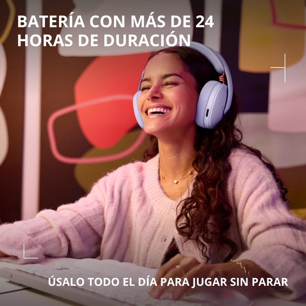 Auriculares Gamer Inalámbricos Logitech G325 LIGHTSPEED Bluetooth PC/PS5/Switch/Xbox - Lila + Obsequio Soporte para Diadema