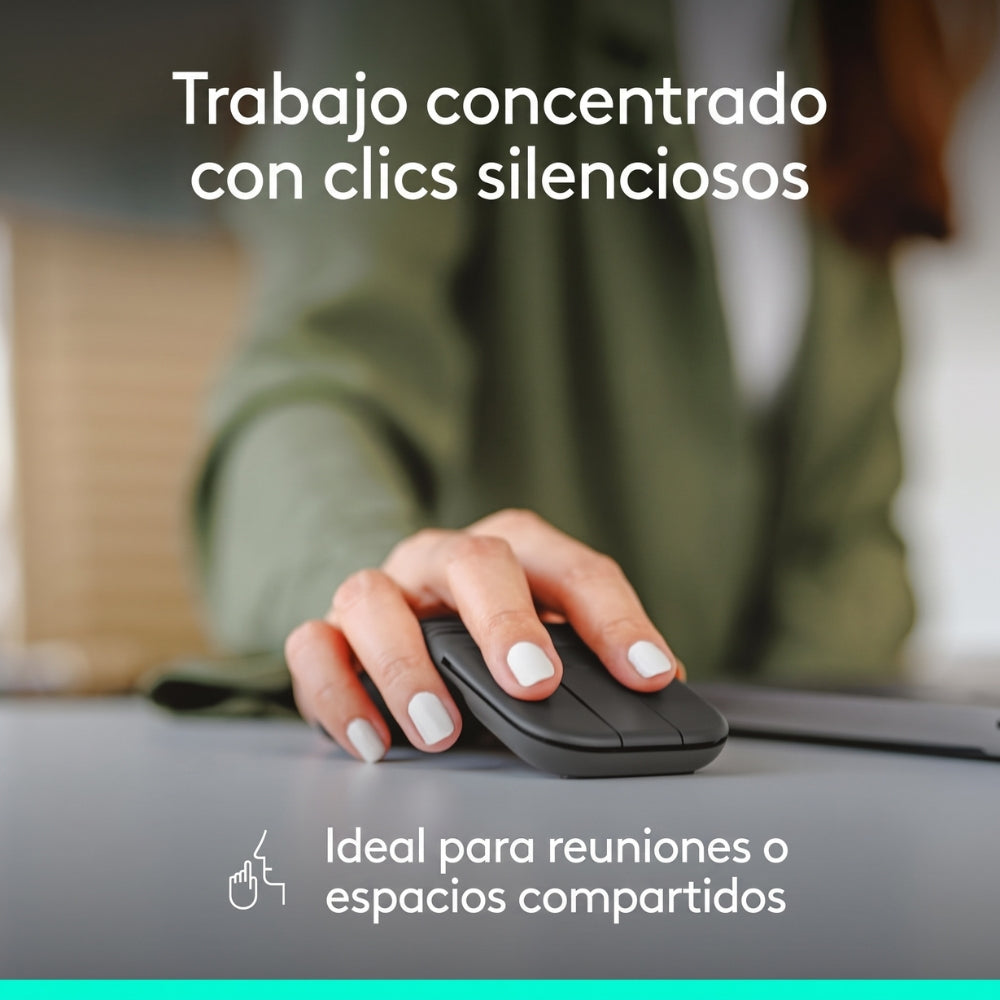 Mouse Inalámbrico Ultraportátil Logitech Mobi Fold con Diseño Plegable - Grafito