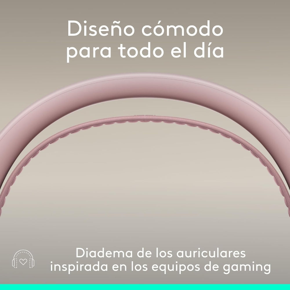 Diadema Profesional Logitech Zone Wireless 2 ES con ANC Híbrida Adaptativa - Rosado