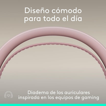 Diadema Profesional Logitech Zone Wireless 2 ES con ANC Híbrida Adaptativa - Rosado