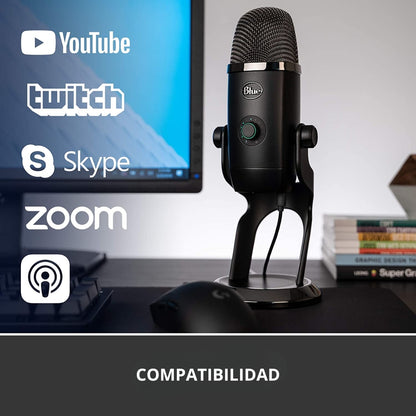 Micrófono Profesional USB Multipatrón Logitech Blue Yeti X para Streaming/Gaming - Negro