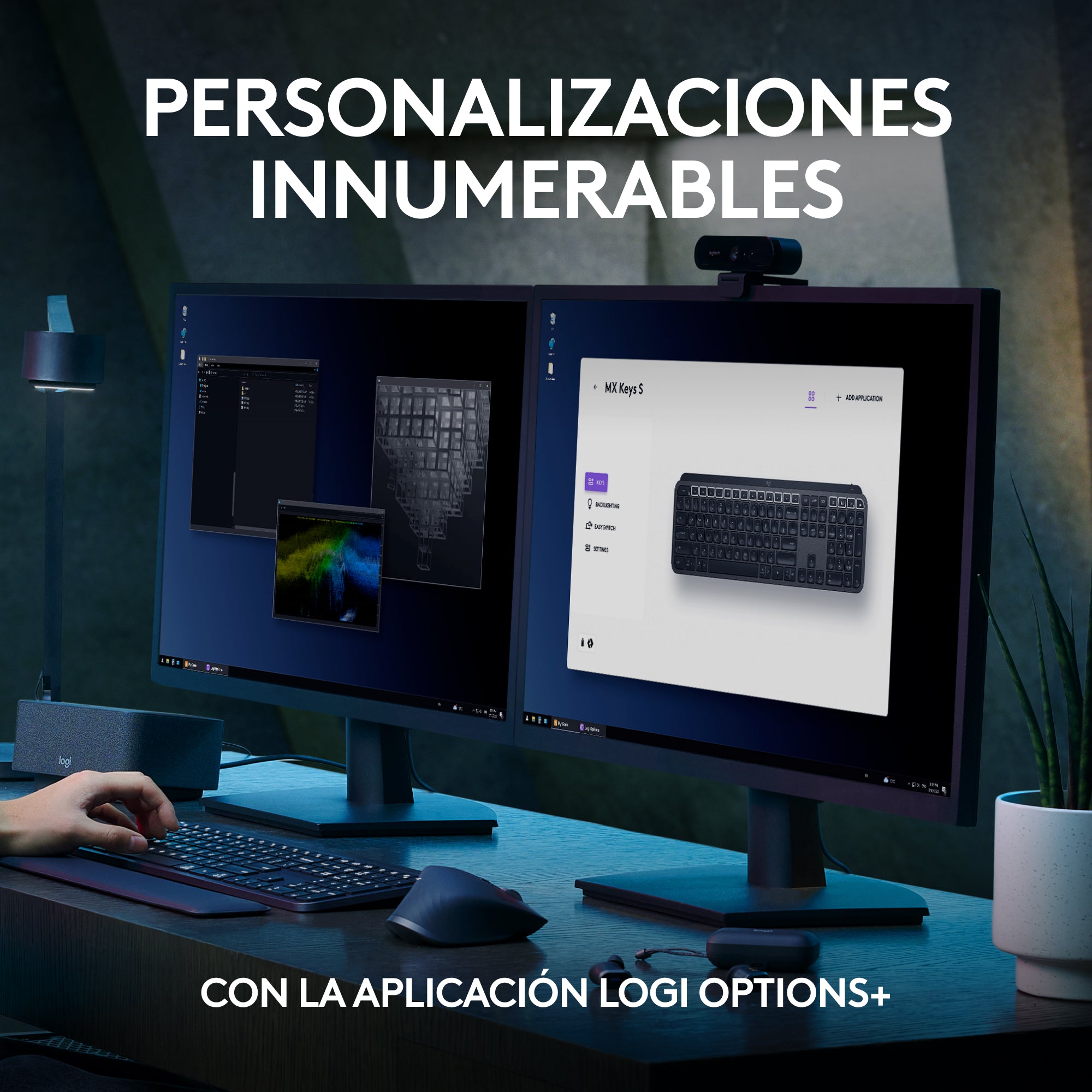 Teclado Avanzado Logitech MX Keys S Inalámbrico Multidispositivo + Mouse Inalámbrico Avanzado Logitech MX Master 4 Bluetooth/Bolt