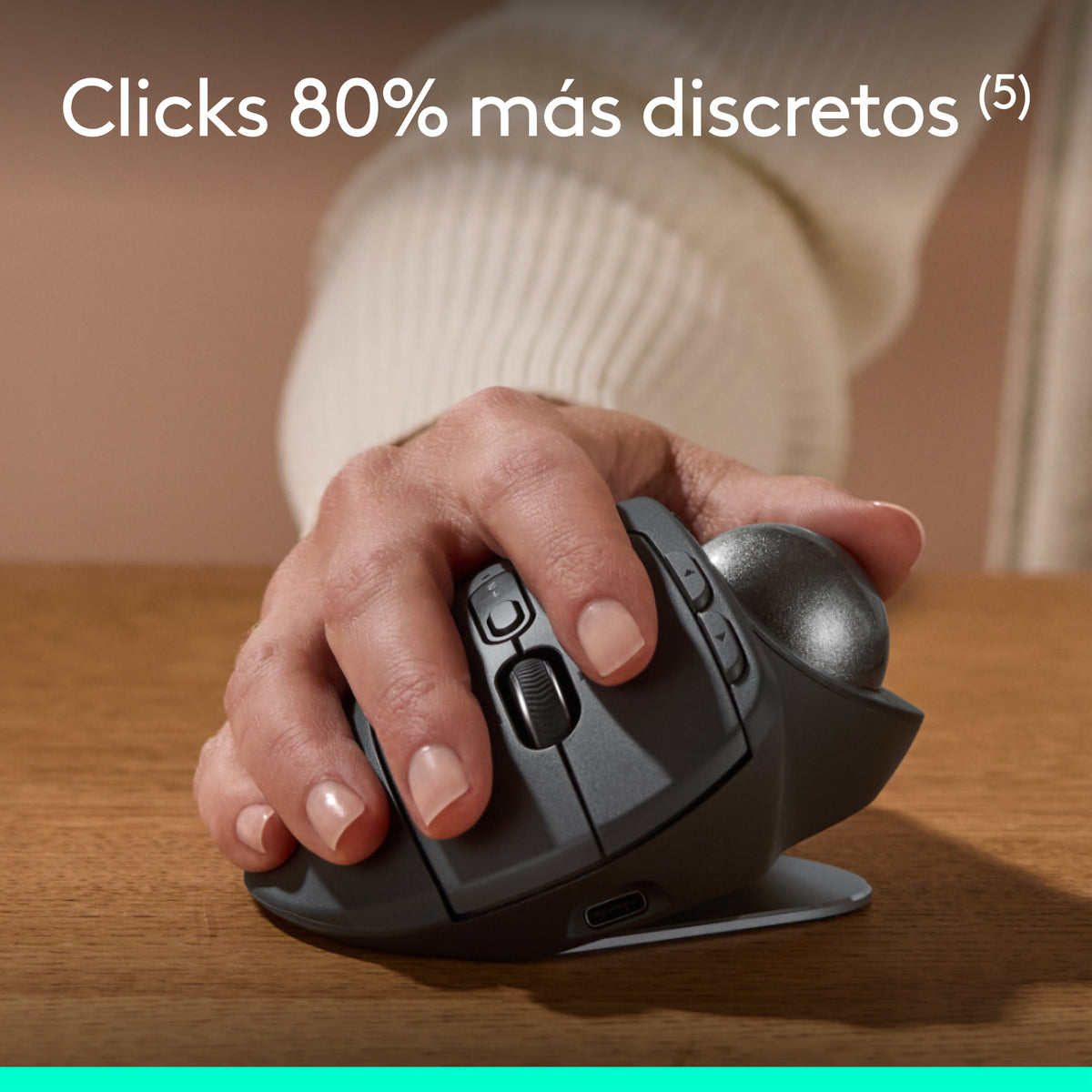 Teclado Ergonómico Inalámbrico Logitech Wave Keys + Mouse Trackball Avanzado Logitech MX Ergo S, Inalámbrico Bluetooth/Bolt + Obsequio Soporte