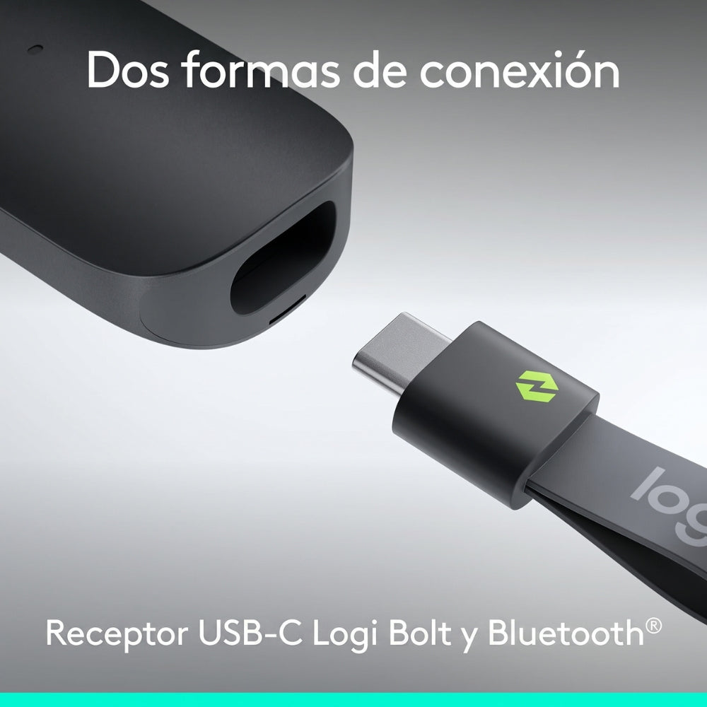 Presentador Inalambrico Logitech Spotlight 2 BT, USB-C - Negro