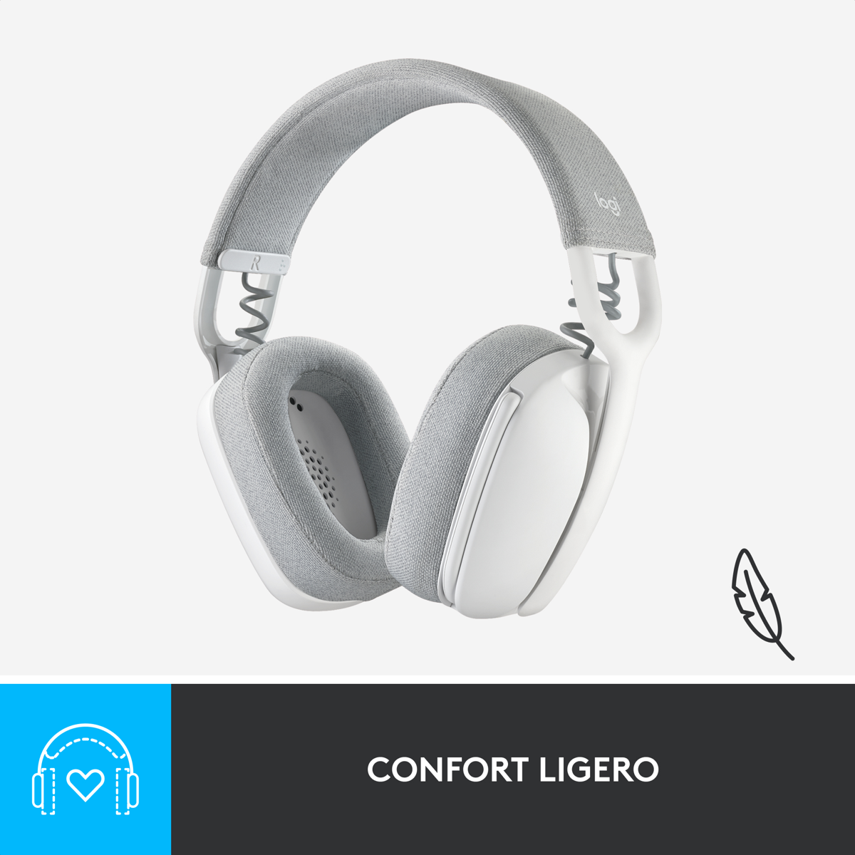Diadema Profesional Bluetooth Logitech Zone Vibe 100 Micrófono Flip-to-Mute + Mouse Inalámbrico Avanzado Logitech MX Master 4 Recargable Bluetooth/Bolt - Blanco + Obsequio Estuche