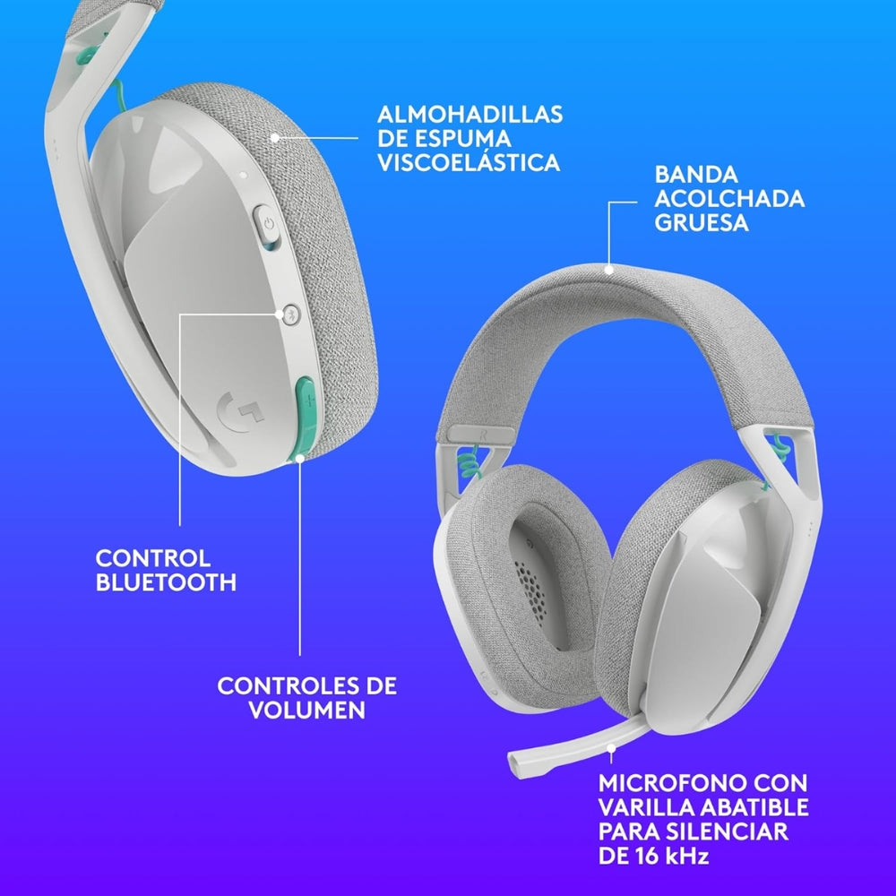 Audífonos Diadema Gamer Inalámbrica Logitech G321 LIGHTSPEED Bluetooth PC/PS5/Switch - Blanco