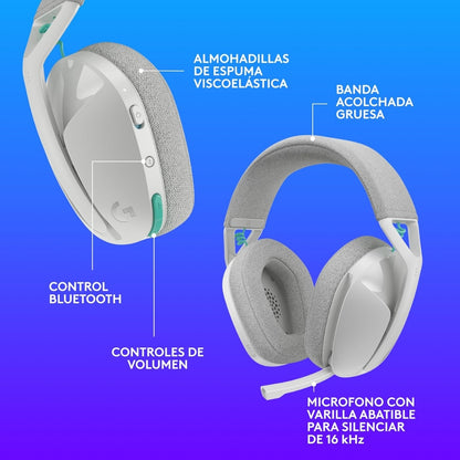 Audífonos Diadema Gamer Inalámbrica Logitech G321 LIGHTSPEED Bluetooth PC/PS5/Switch - Blanco
