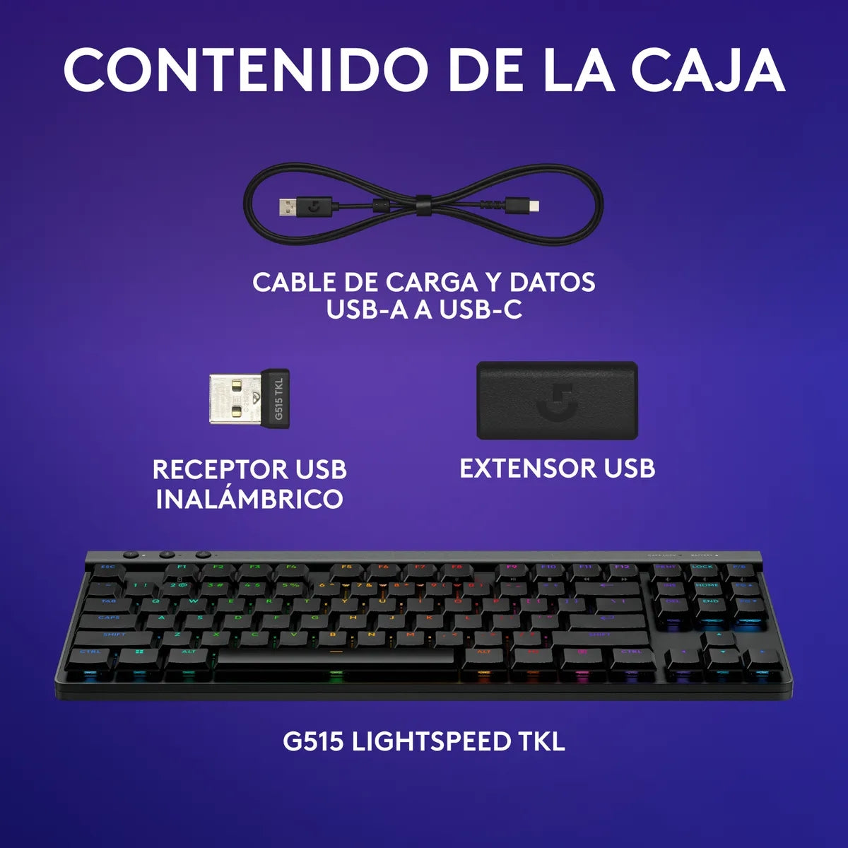 Teclado Gamer Inalámbrico, Logitech G515 Lightspeed Tkl, Negro
