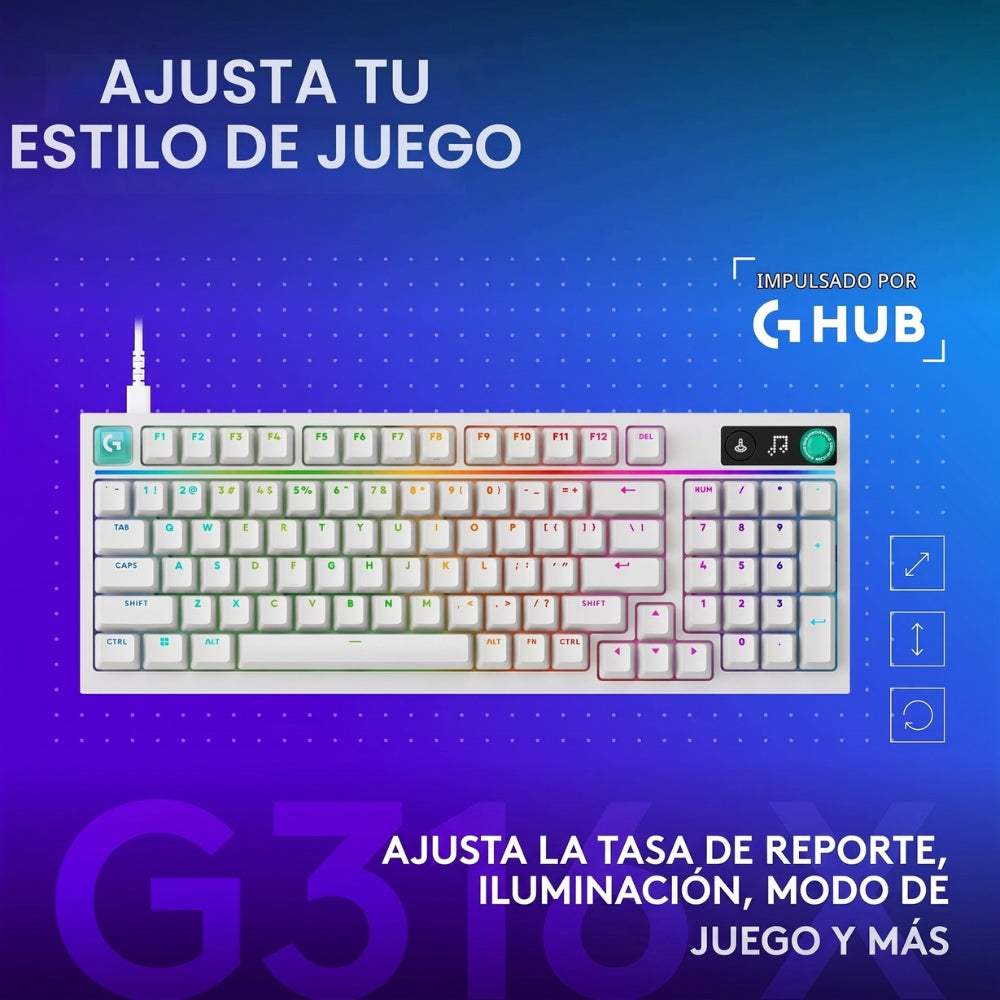 Teclado Gamer Mecanico Logitech G316 X 98 Switch Tactil - Blanco