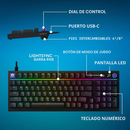 Teclado Gamer Mecanico Logitech G316 X 98 Switch Tactil - Negro