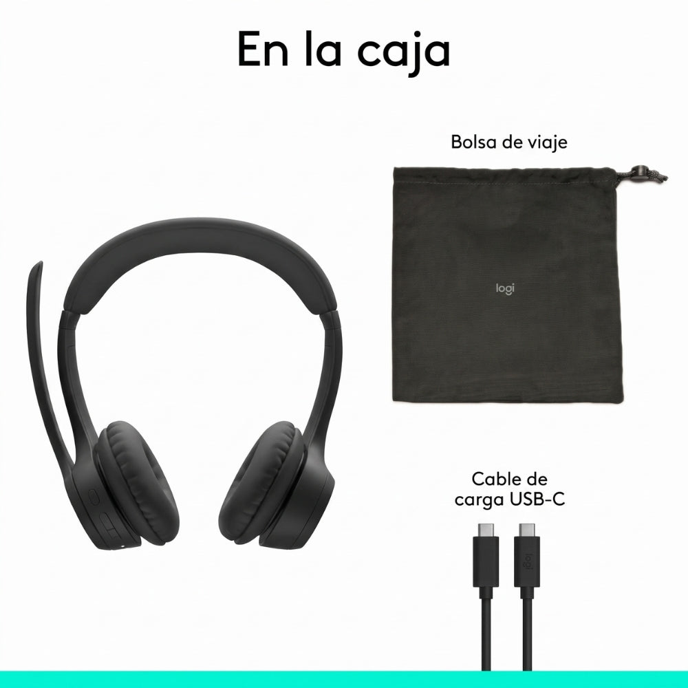 Audífonos Inalambricos Logitech Zone 305 con 2 Micrófonos, Bluetooth 5.3 - Negro