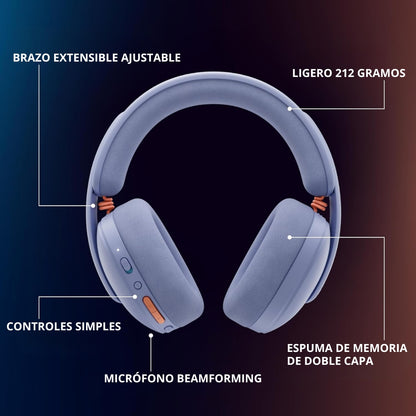Auriculares Gamer Inalámbricos Logitech G325 LIGHTSPEED Bluetooth PC/PS5/Switch/Xbox - Lila + Obsequio Soporte para Diadema