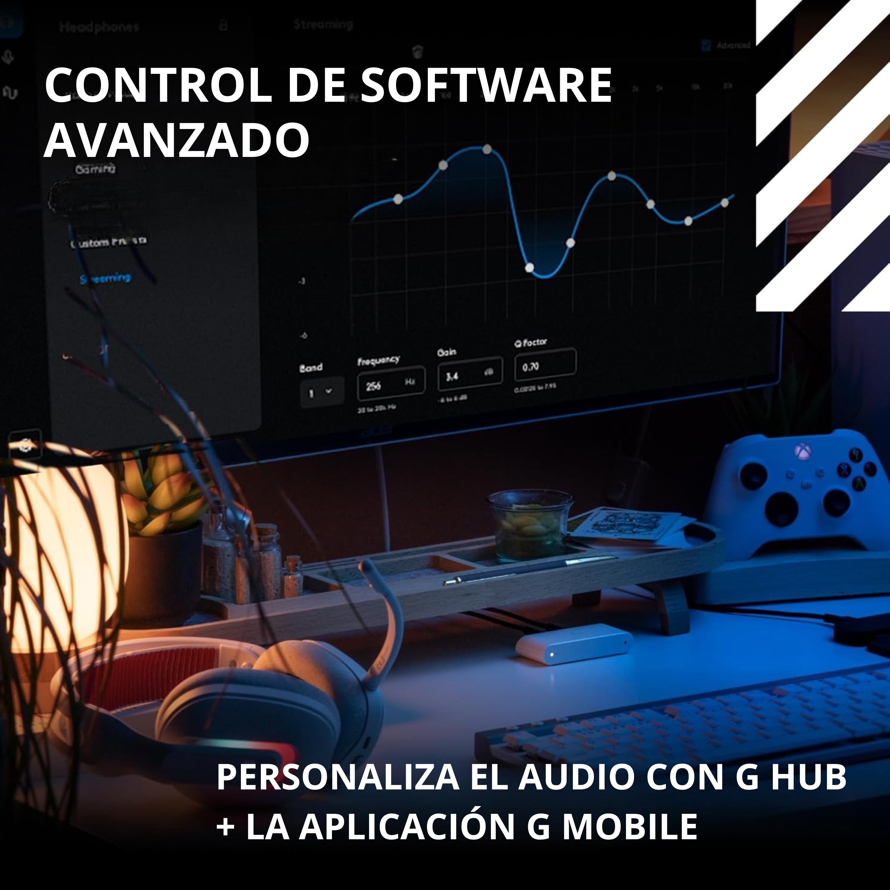 Diadema Gamer Logitech G A20X Lightspeed para PS5, Xbox, Switch, PC, Blanco + Obsequio Soporte para Diadema