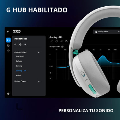 Auriculares Gamer Inalámbricos Logitech G325 LIGHTSPEED Bluetooth PC/PS5/Switch/Xbox - Blanco + Obsequio Soporte para Diadema